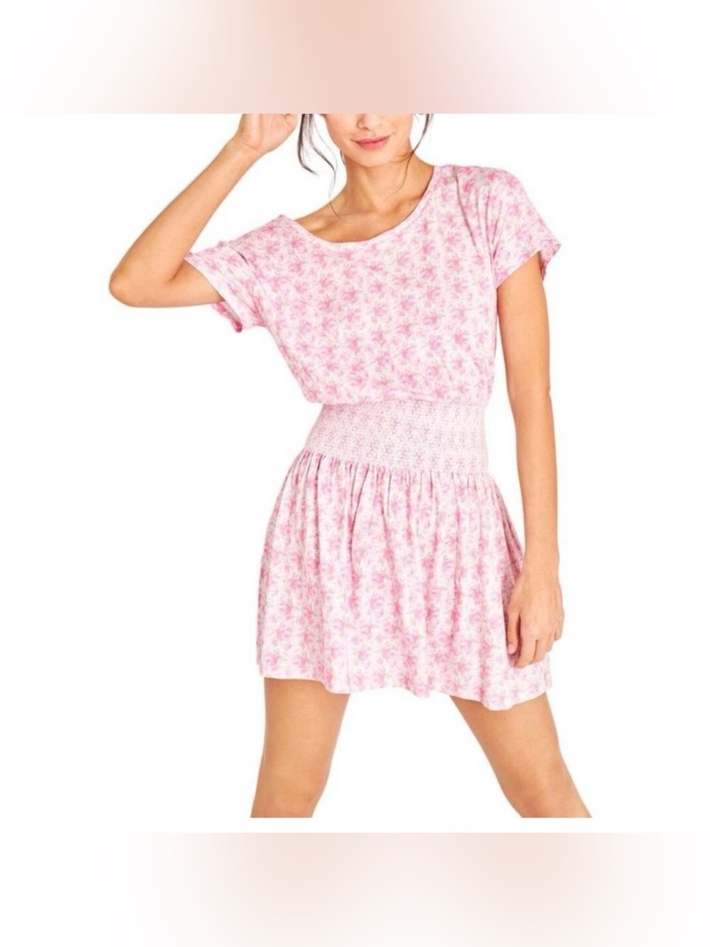 LoveShackFancy Amore Smocked Dress in Pink Rose - Small